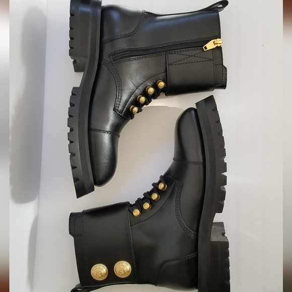 Balmain Ranger Army Leather Combat Boots Black Size 38.5 - Picture 11 of 11